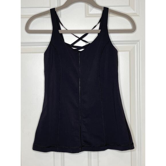 Lululemon Hot To Street Tank Top‎ Black Strappy Back Size 4 - Picture 2 of 9